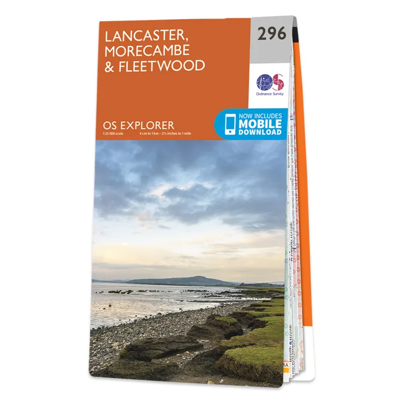 OS Explorer Map 296 - Lancaster Morecambe And Fleetwood